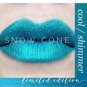 Lipsense Snow Cone NEW Cool Shimmer Turquoise Blue Duochrome Glitter Lipstick